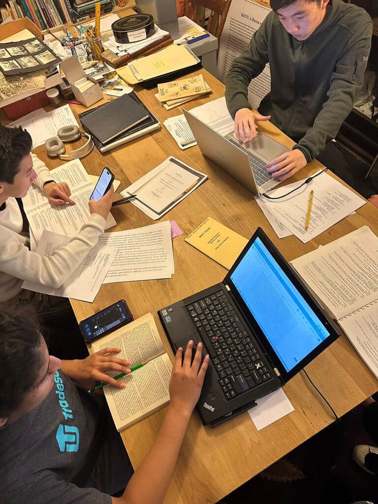 Students from Kent School conduct research. 